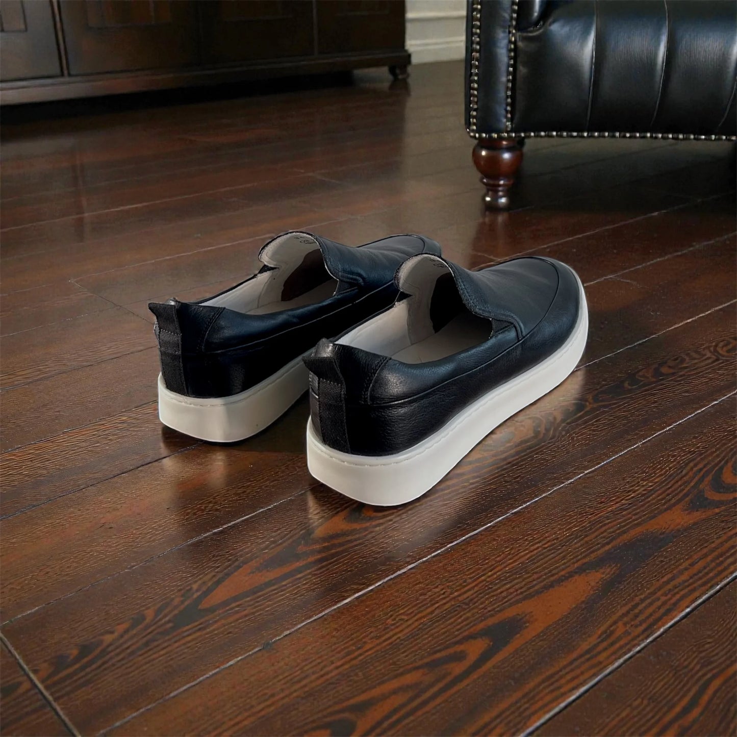 Sapato Iate Masculino Milano Nero em Couro Cabernet