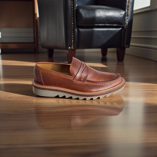 Sapato Loafer Masculino Vicenzo Whisky em Couro — Homem D’Grife