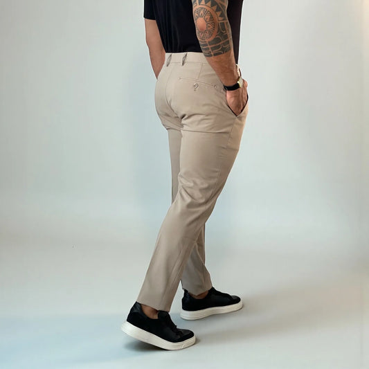 Calça Alfaiataria Masculina Windsor Bege Slim - D’Grife