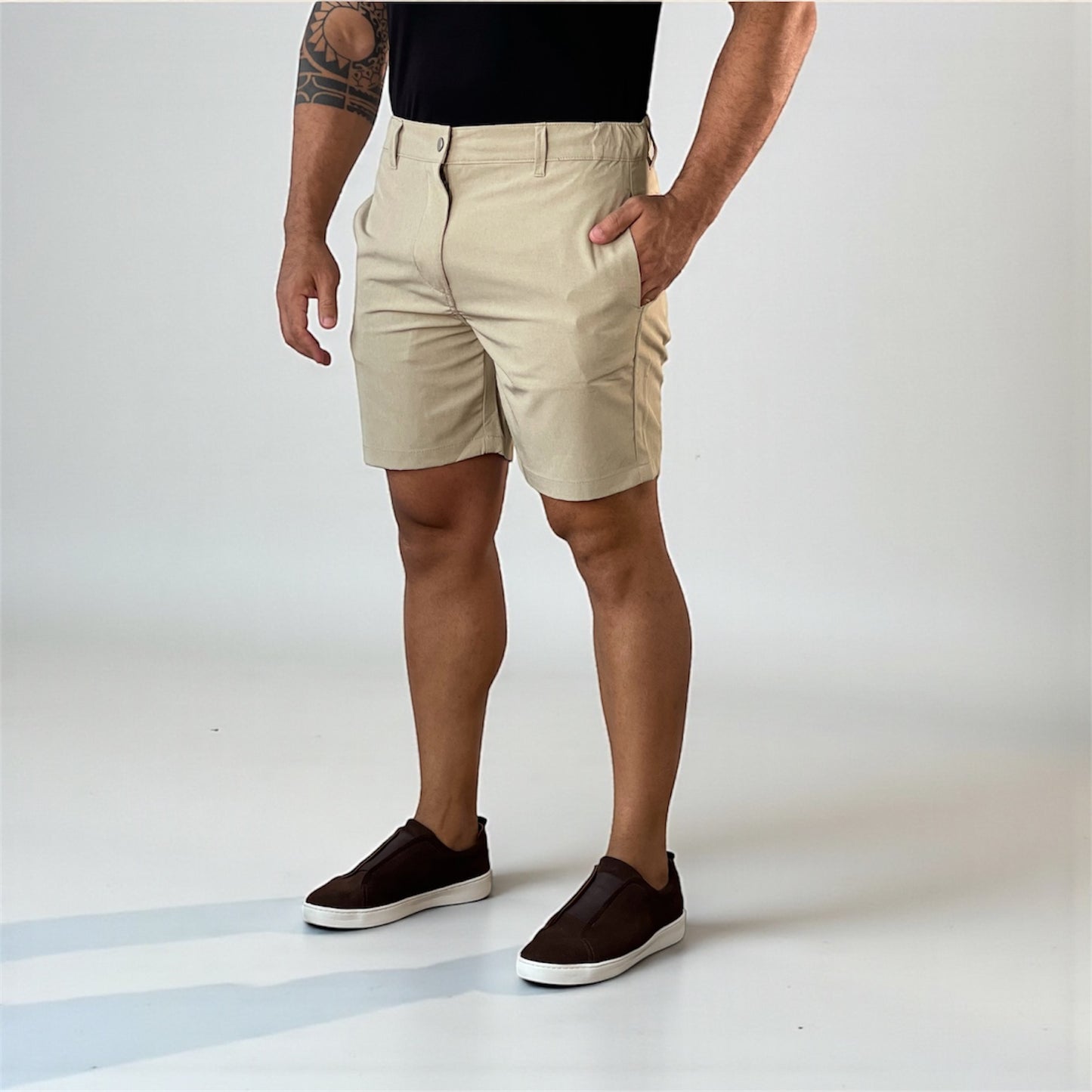 Bermuda Masculina Premium Riviera Marine Bege