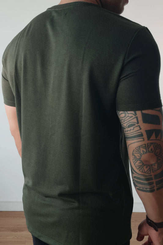 Camiseta Premium Masculina Soft Melange Verde Militar