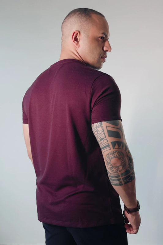 Camiseta Premium Masculina Soft Melange Vinho Bordô