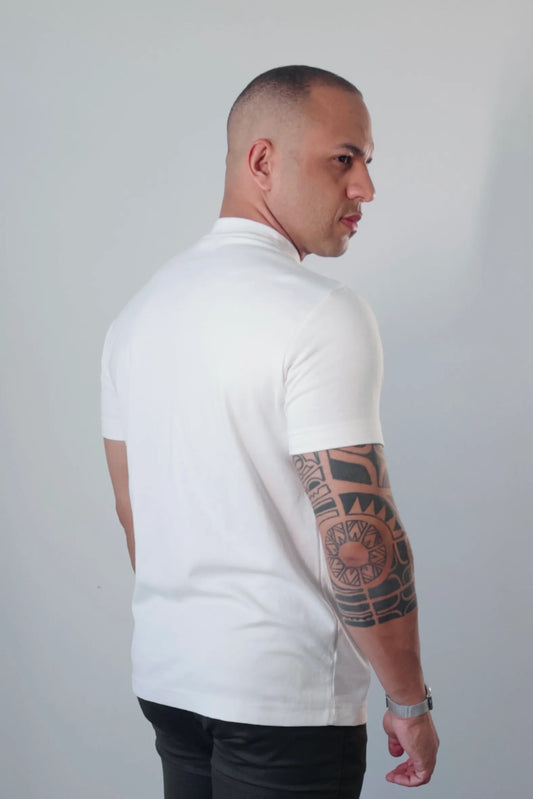 Camiseta Masculina Premium Algodão Egípcio Gola Alta Off-White D’Grife