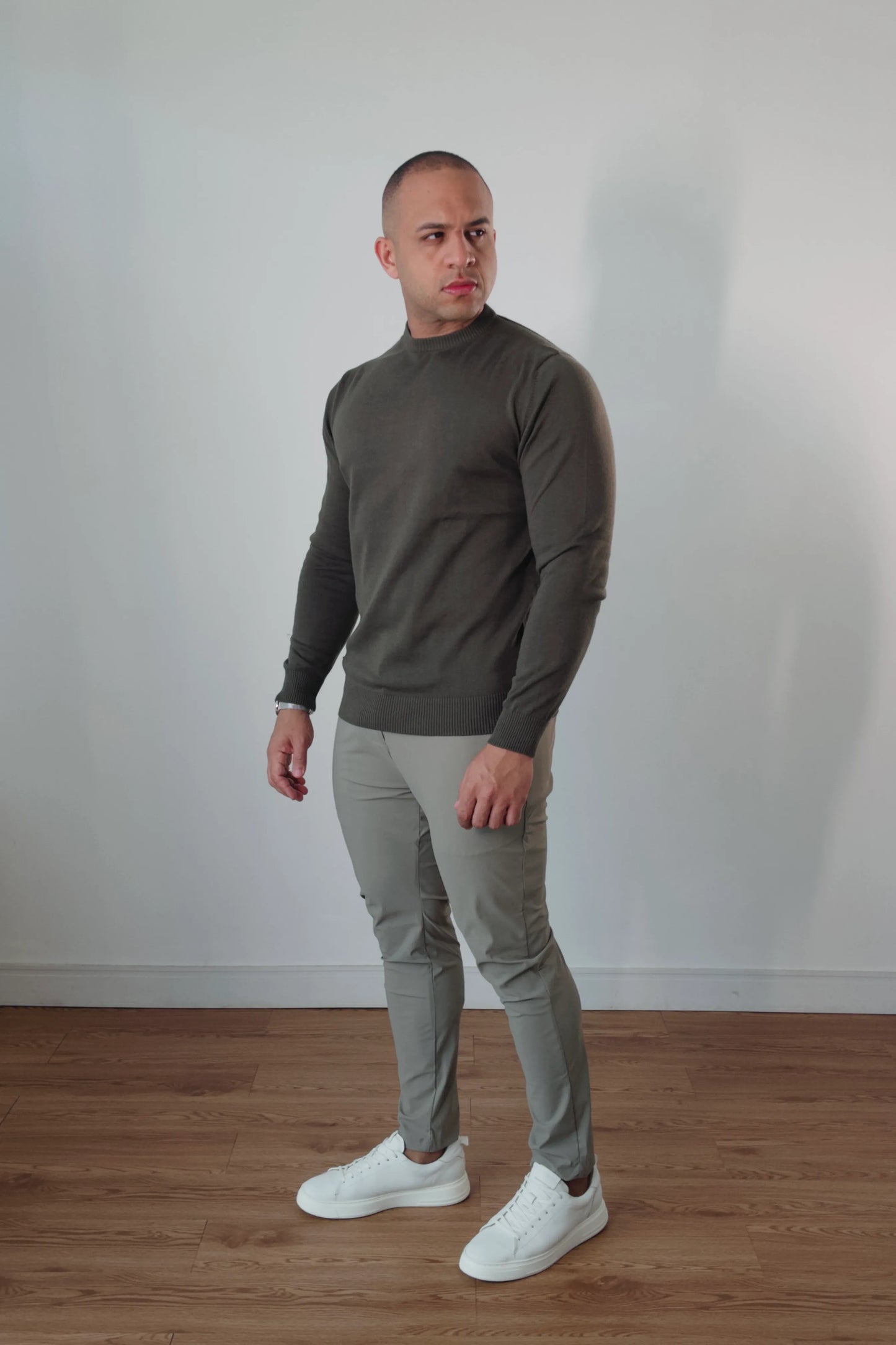 Suéter Masculino Premium Texture Verde Militar