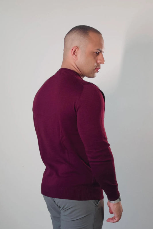 Suéter Masculino Premium Texture Vinho Bordô