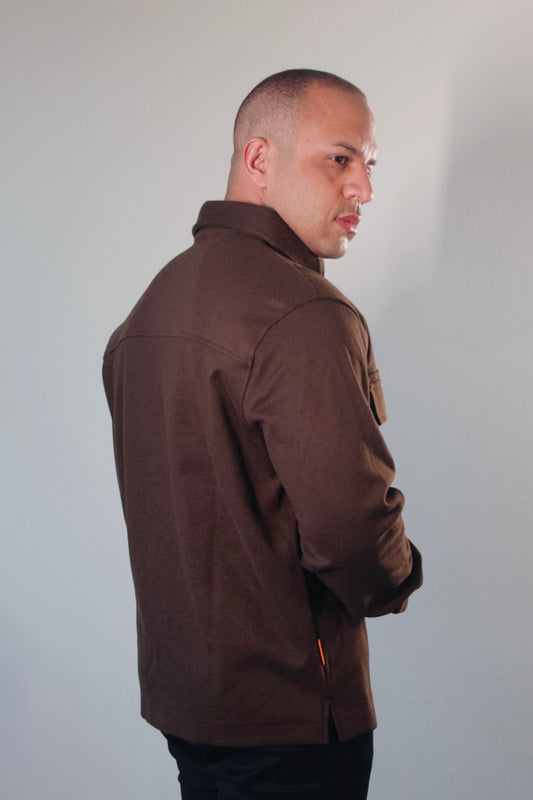 Jaqueta Overshirt Masculina Marrom Premium Inverno D’Grife