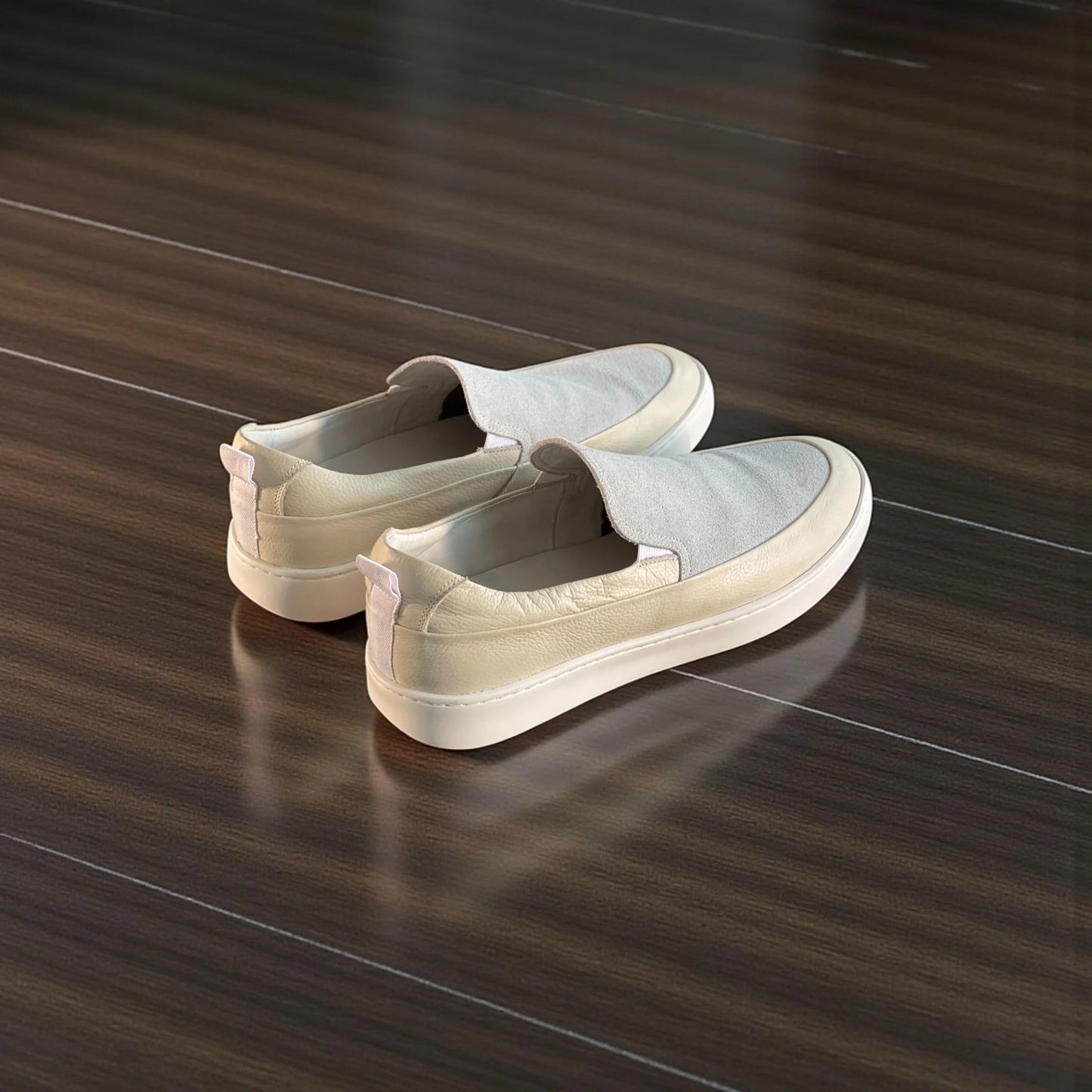 Sapato Iate Masculino Milano Avorio Couro & Camurça Argentina Off-White
