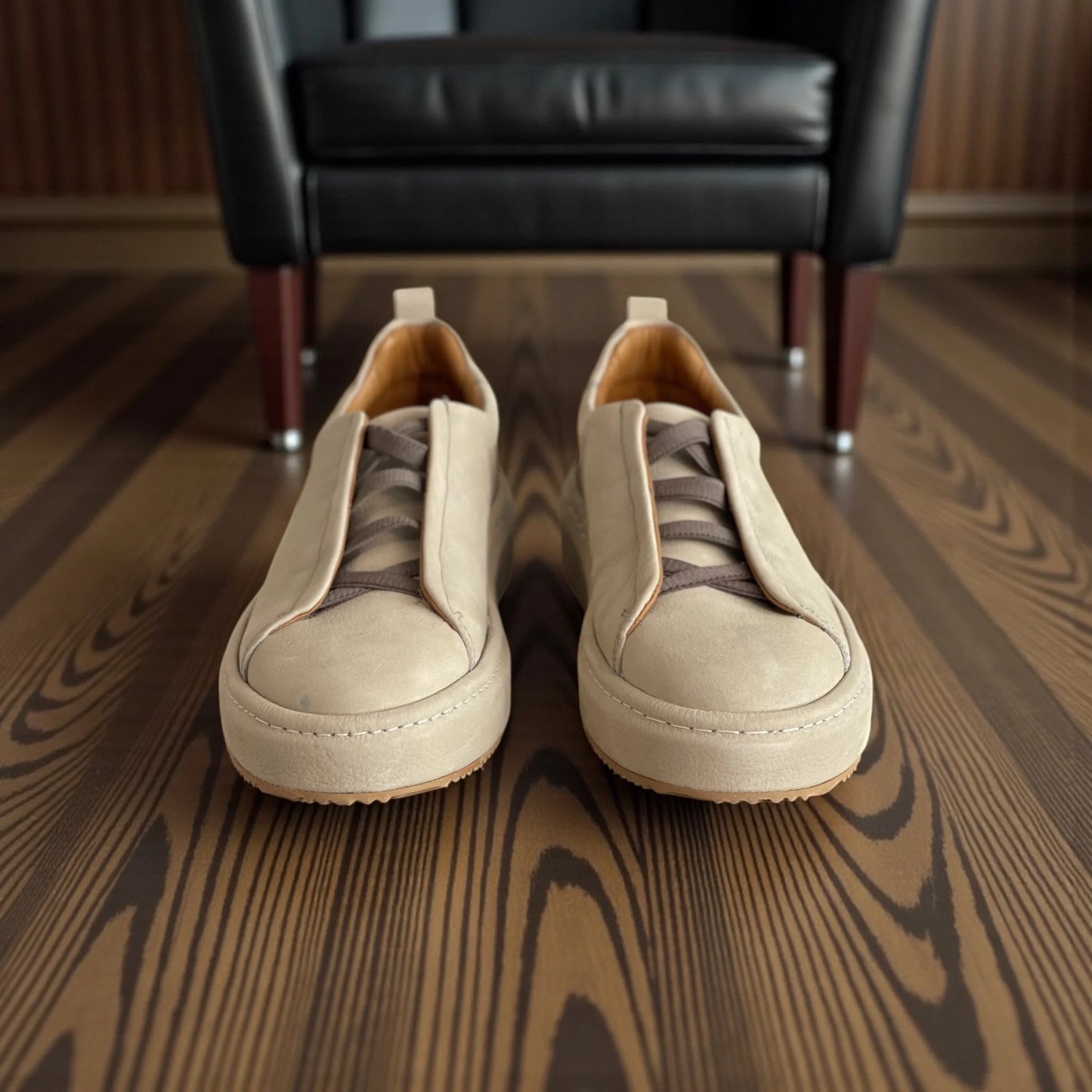 Sneaker Masculino Ravello Ocre em Couro Nobre