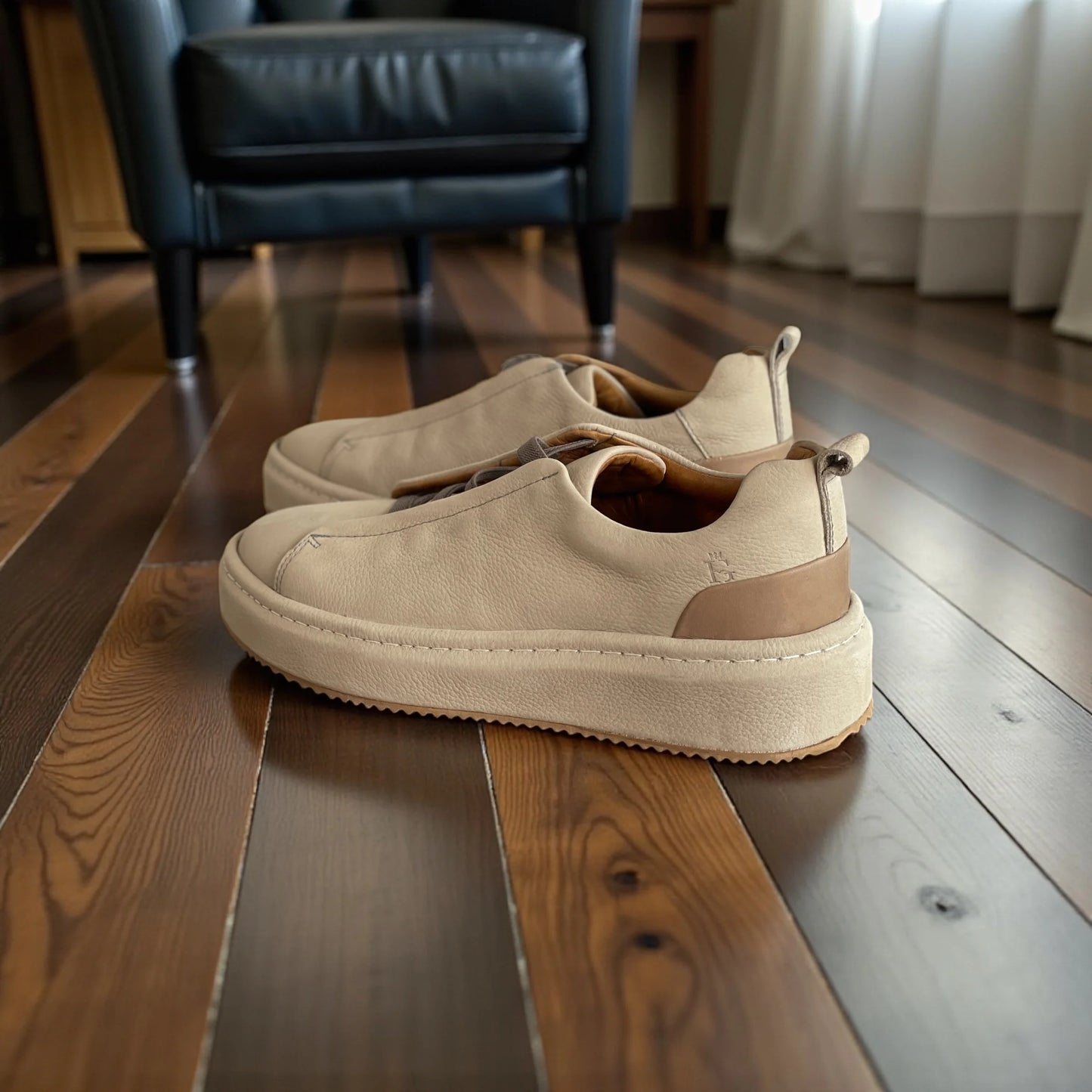 Sneaker Masculino Ravello Ocre em Couro Nobre