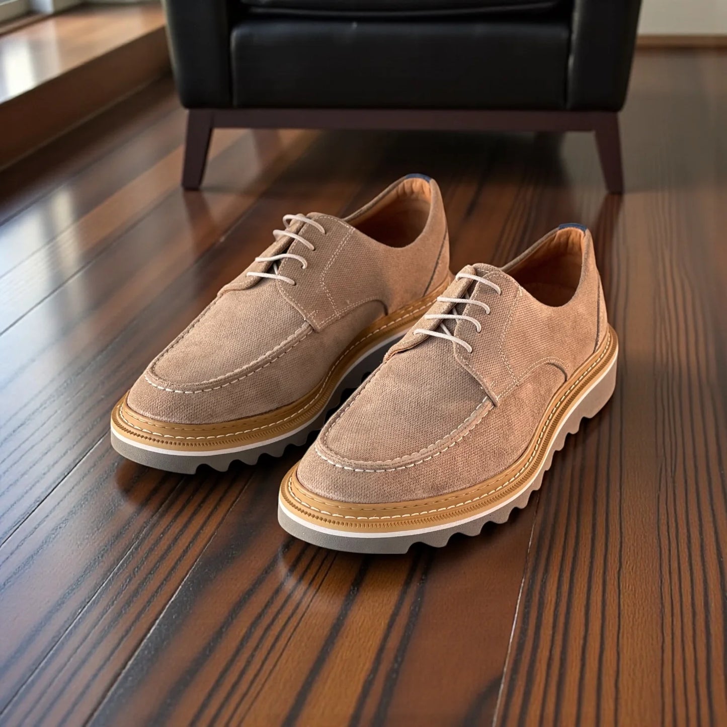 Sapato Brogue Masculino Valenza Ginger em Camurça