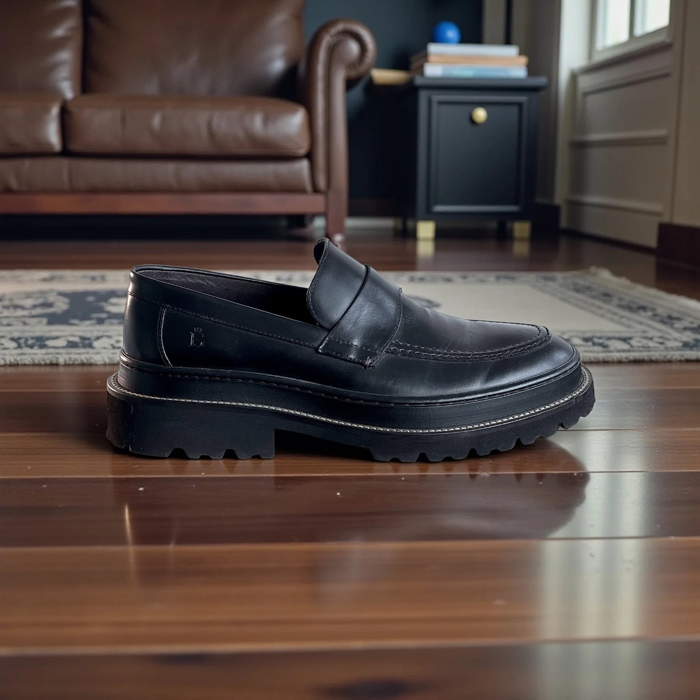 Sapato Loafer Masculino Imperiale Nero em Couro — Homem D’Grife
