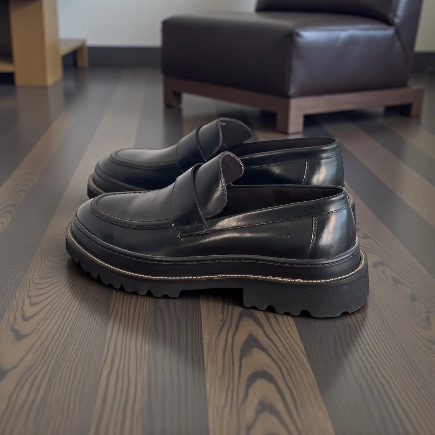 Sapato Loafer Masculino Imperiale Nero em Couro — Homem D’Grife