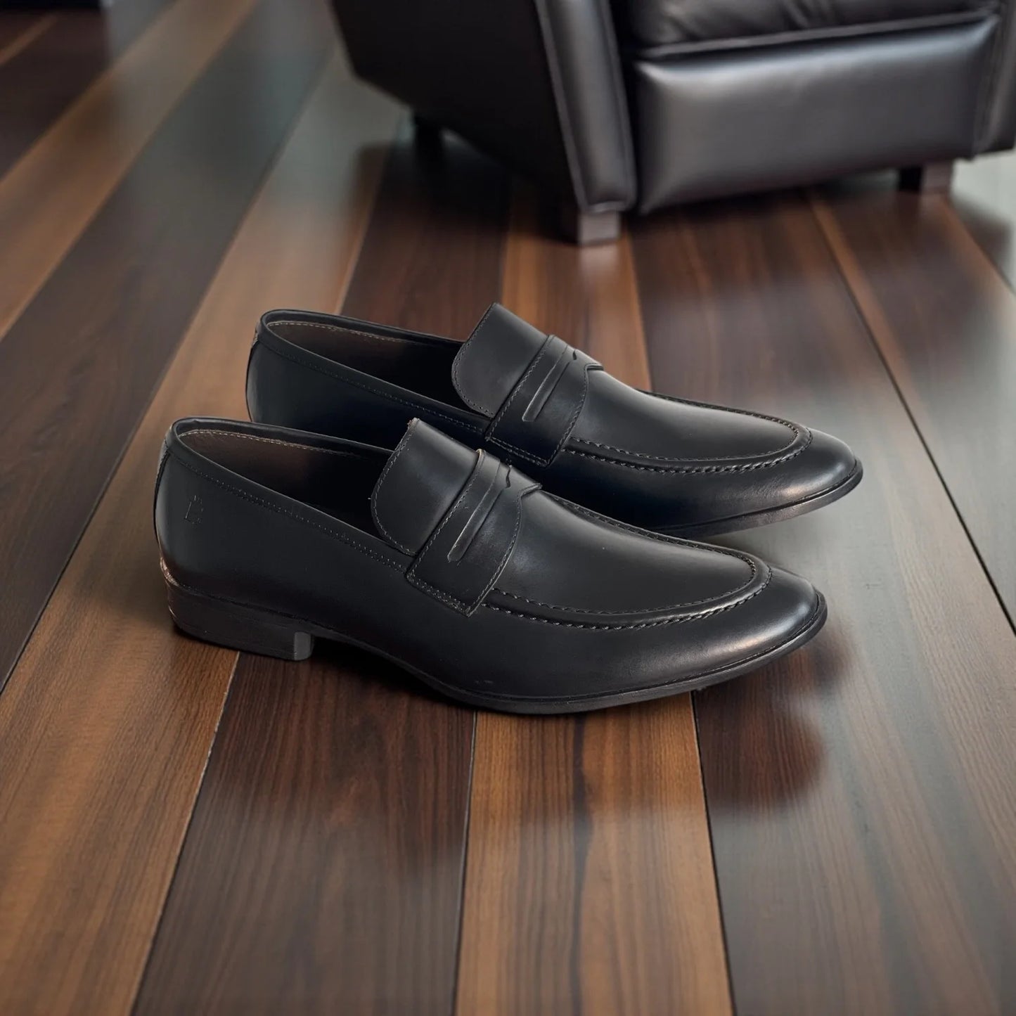 Sapato Loafer Masculino Sovrano Nero em Couro — Homem D’Grife