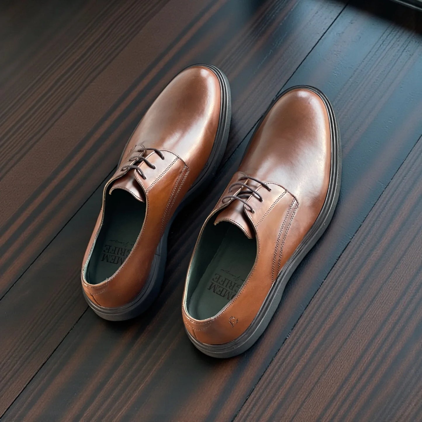 Sapato Derby Masculino Selvaggio Café em Couro — Homem D’Grife