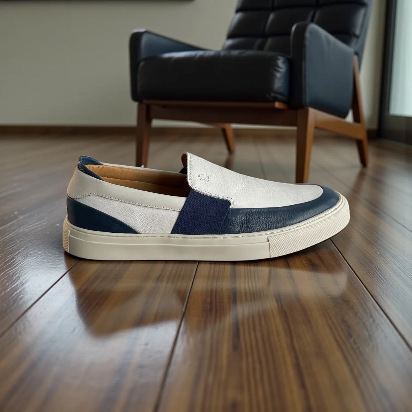 Sapato Iate Masculino Portofino Navy em Couro Nobre Bicolor