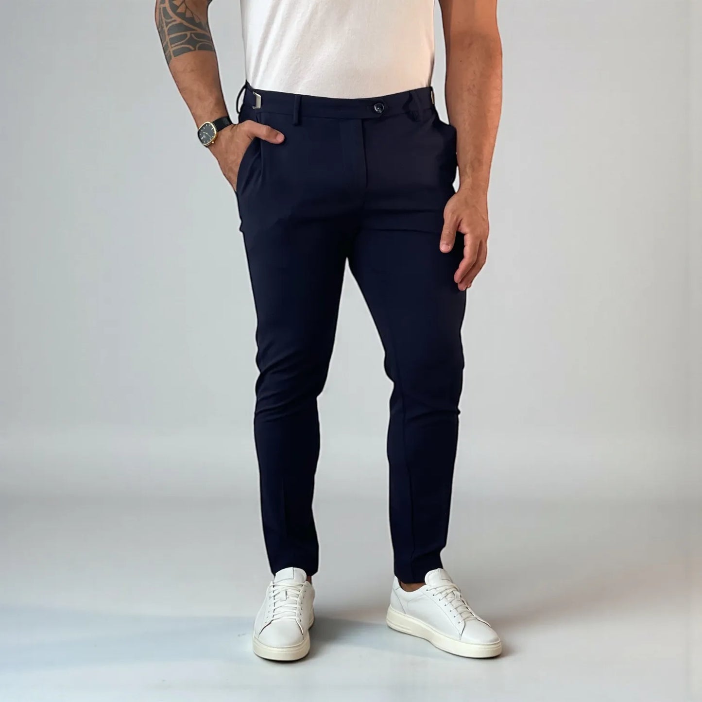 Calça Alfaiataria Masculina Windsor Azul Marinho Super Slim - D’Grife