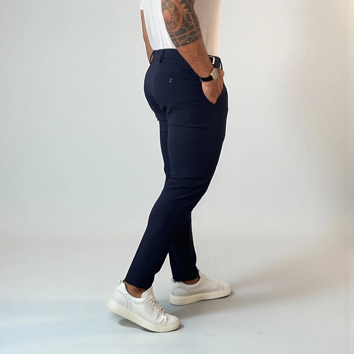 Calça Alfaiataria Masculina Windsor Azul Marinho Super Slim - D’Grife
