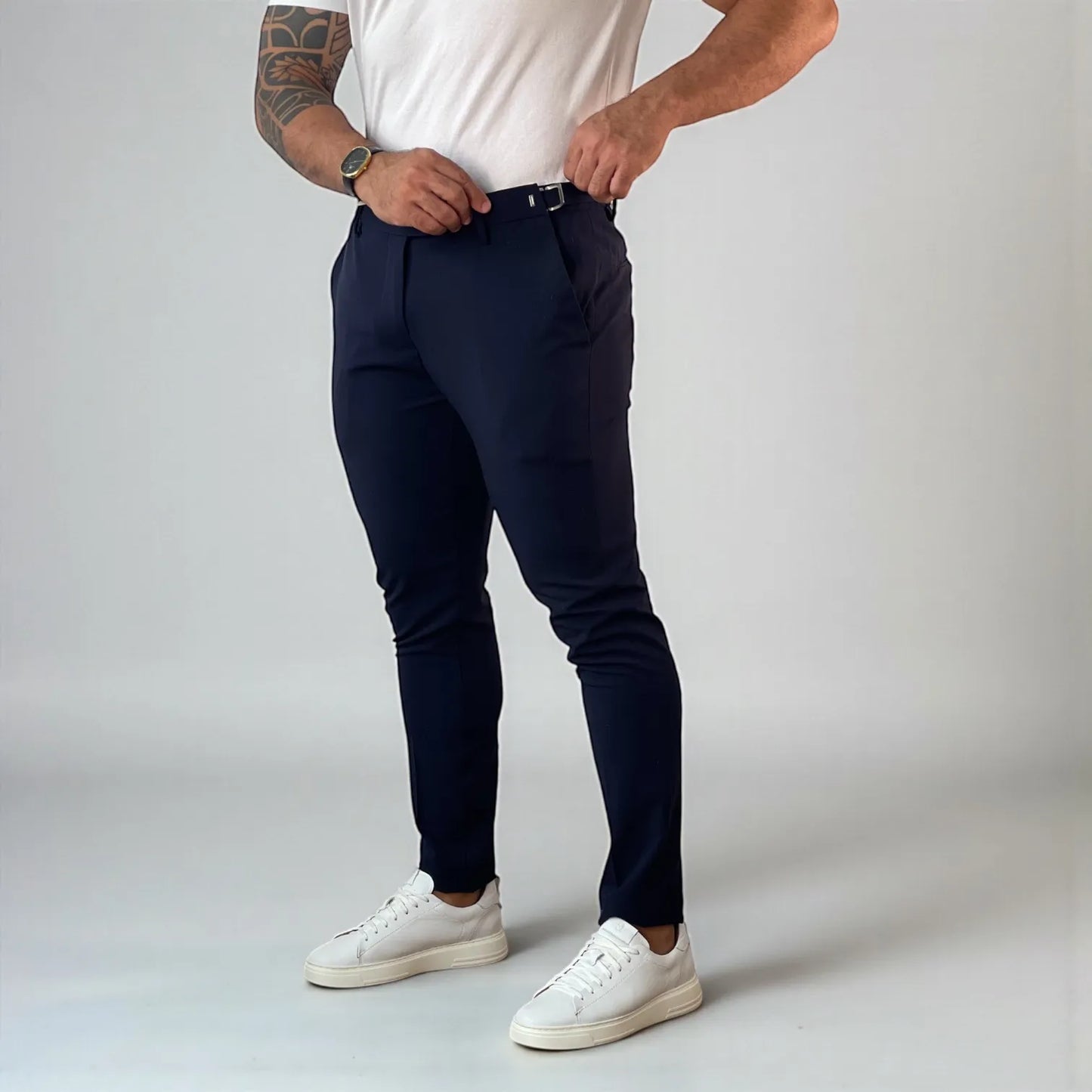 Calça Alfaiataria Masculina Windsor Azul Marinho Super Slim - D’Grife