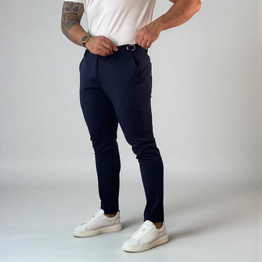 Calça Alfaiataria Masculina Windsor Azul Marinho Super Slim - D’Grife