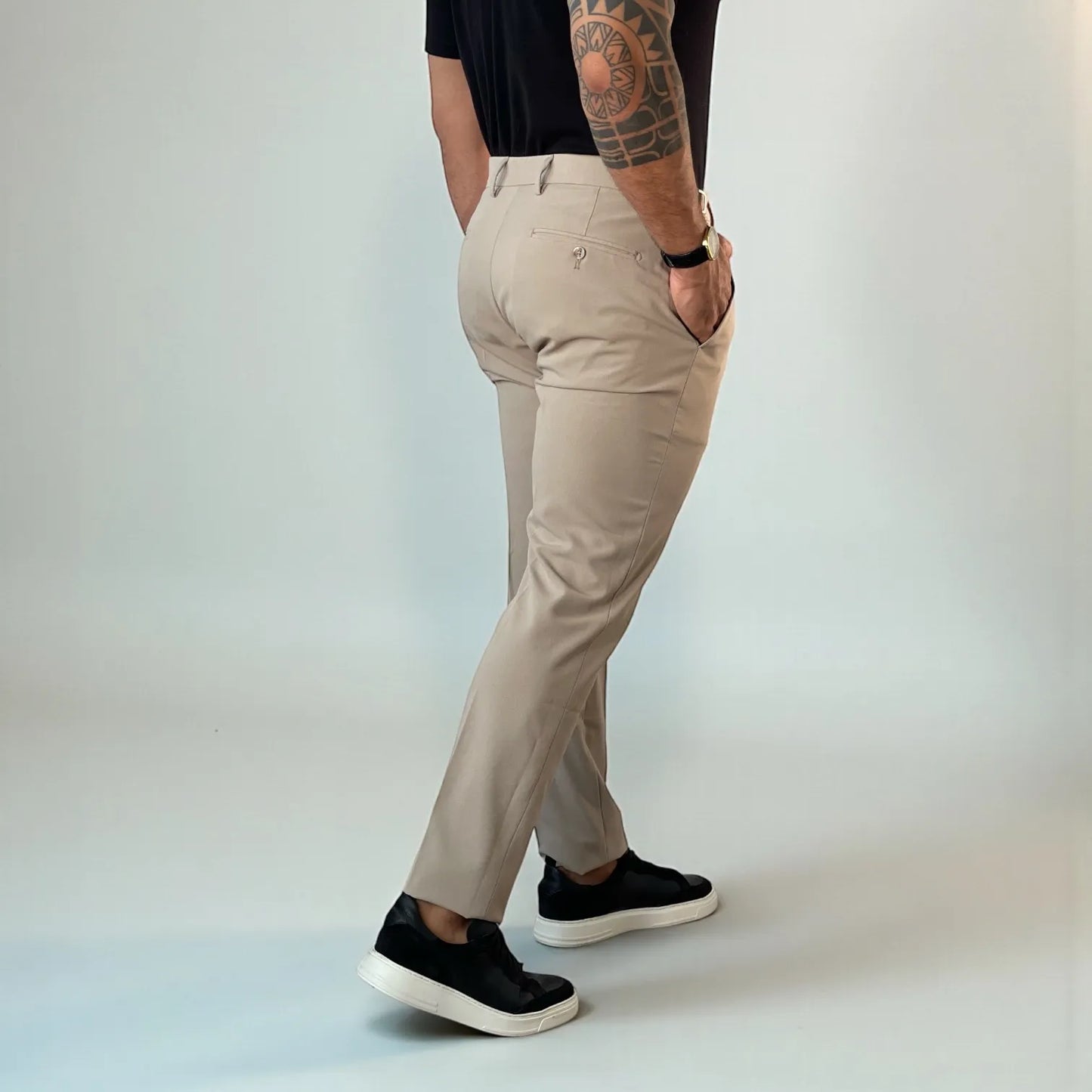 Calça Alfaiataria Masculina Windsor Bege Slim - D’Grife