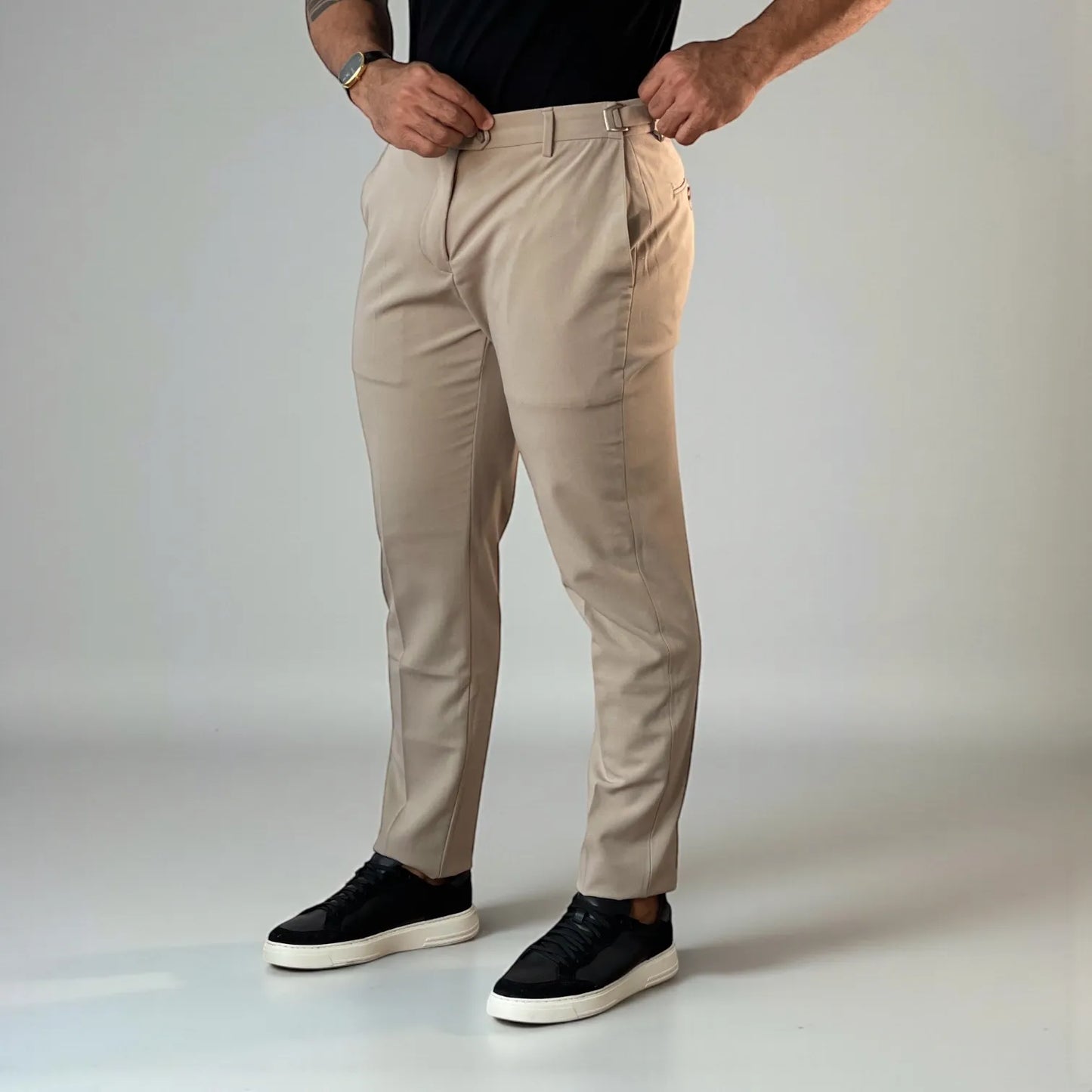 Calça Alfaiataria Masculina Windsor Bege Slim - D’Grife