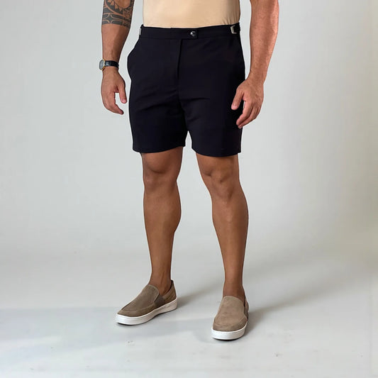 Bermuda Alfaiataria Masculina Preta Essenza Nero Premium