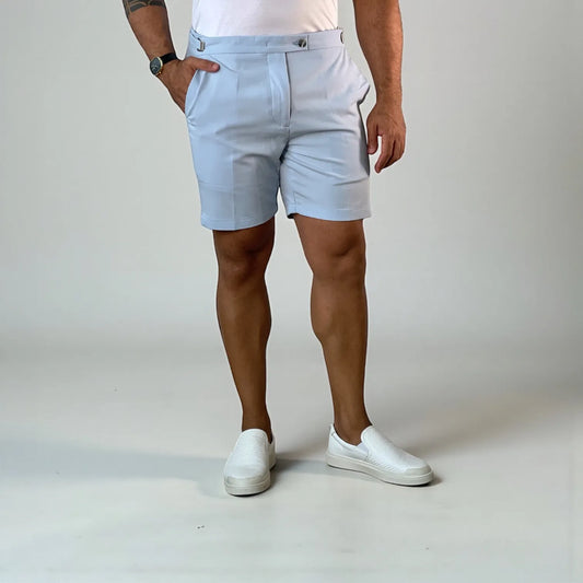 Bermuda Alfaiataria Masculina Azul Claro Essenza Azzurro Premium