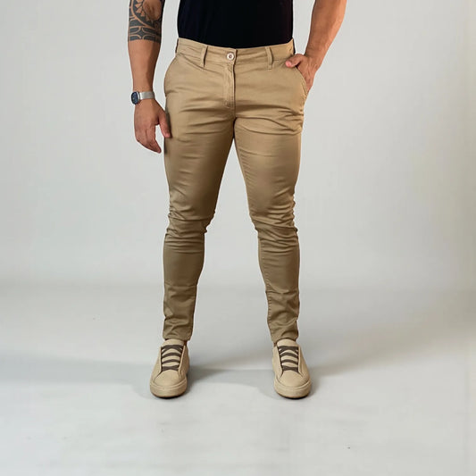 Calça Chino Masculina Milano Slim Camurça - D’Grife