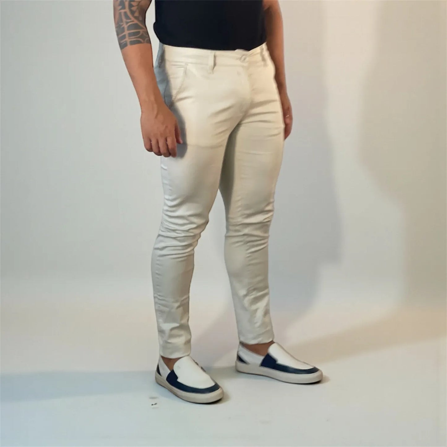 Calça Chino Masculina Milano Slim Gelo - D’Grife