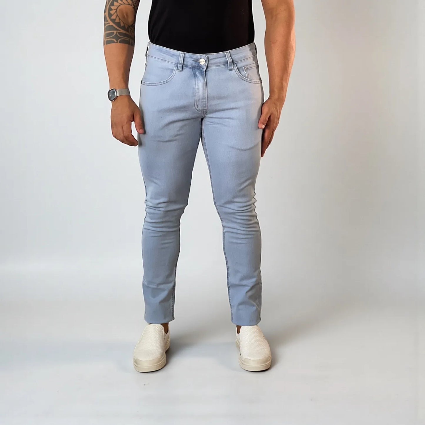 Calça Jeans Masculina Slim Delavê Chiaro D’Grife