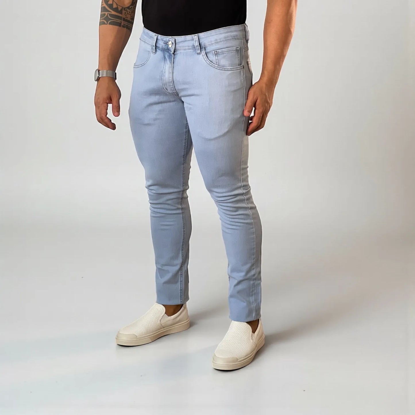Calça Jeans Masculina Slim Delavê Chiaro D’Grife