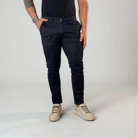 Calça Chino Masculina Milano Slim Preta  - D’Grife