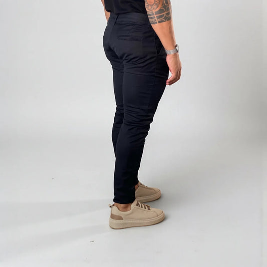 Calça Chino Masculina Milano Slim Preta  - D’Grife
