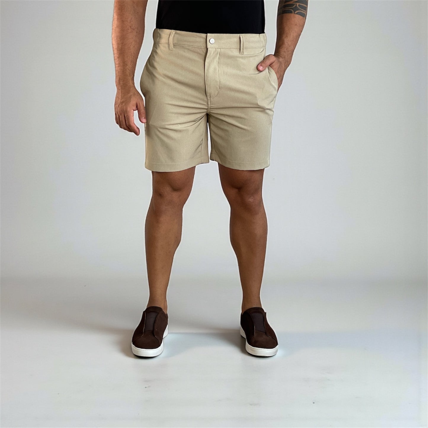 Bermuda Masculina Premium Riviera Marine Bege