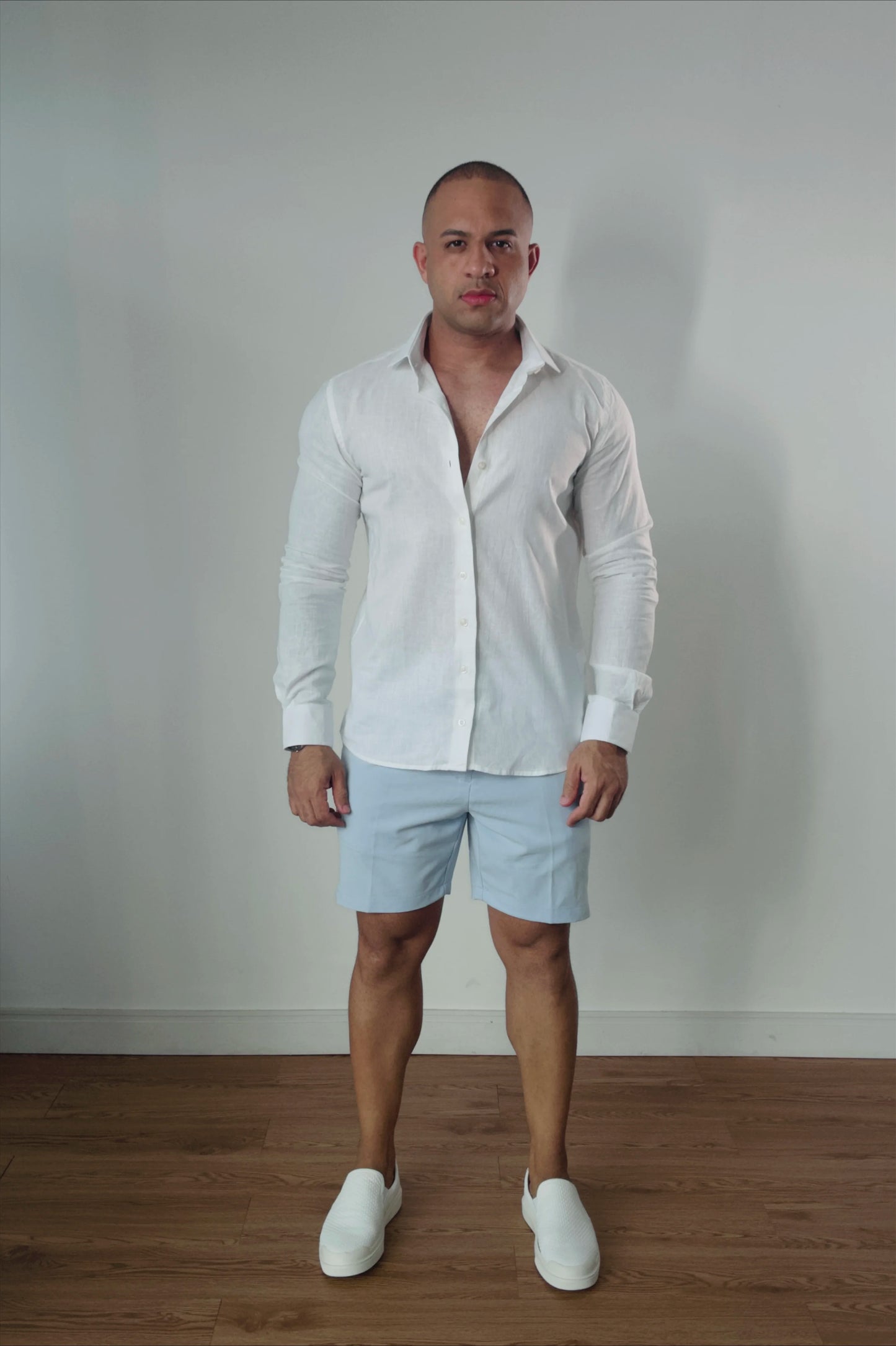 Camisa de Linho Manga Longa Essenza Santorini Branca Slim Fit