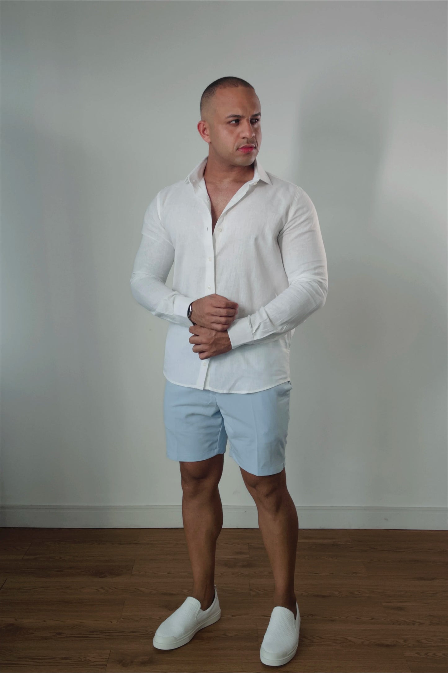 Camisa de Linho Manga Longa Essenza Santorini Branca Slim Fit