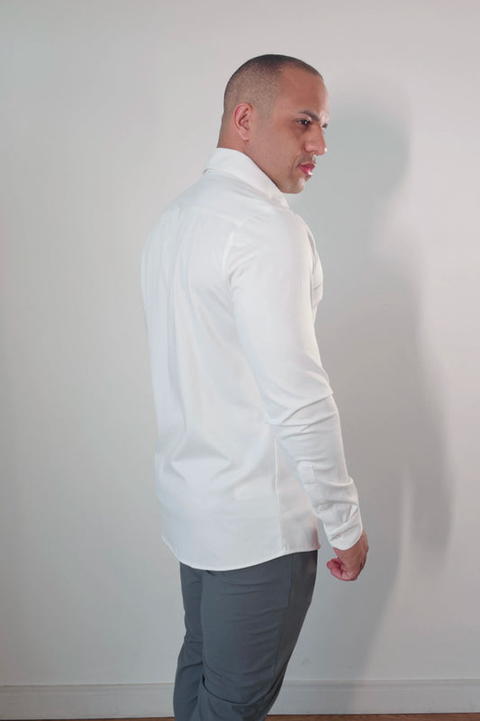 Camisa Masculina Travel Pack Branca Slim Fit  Premium