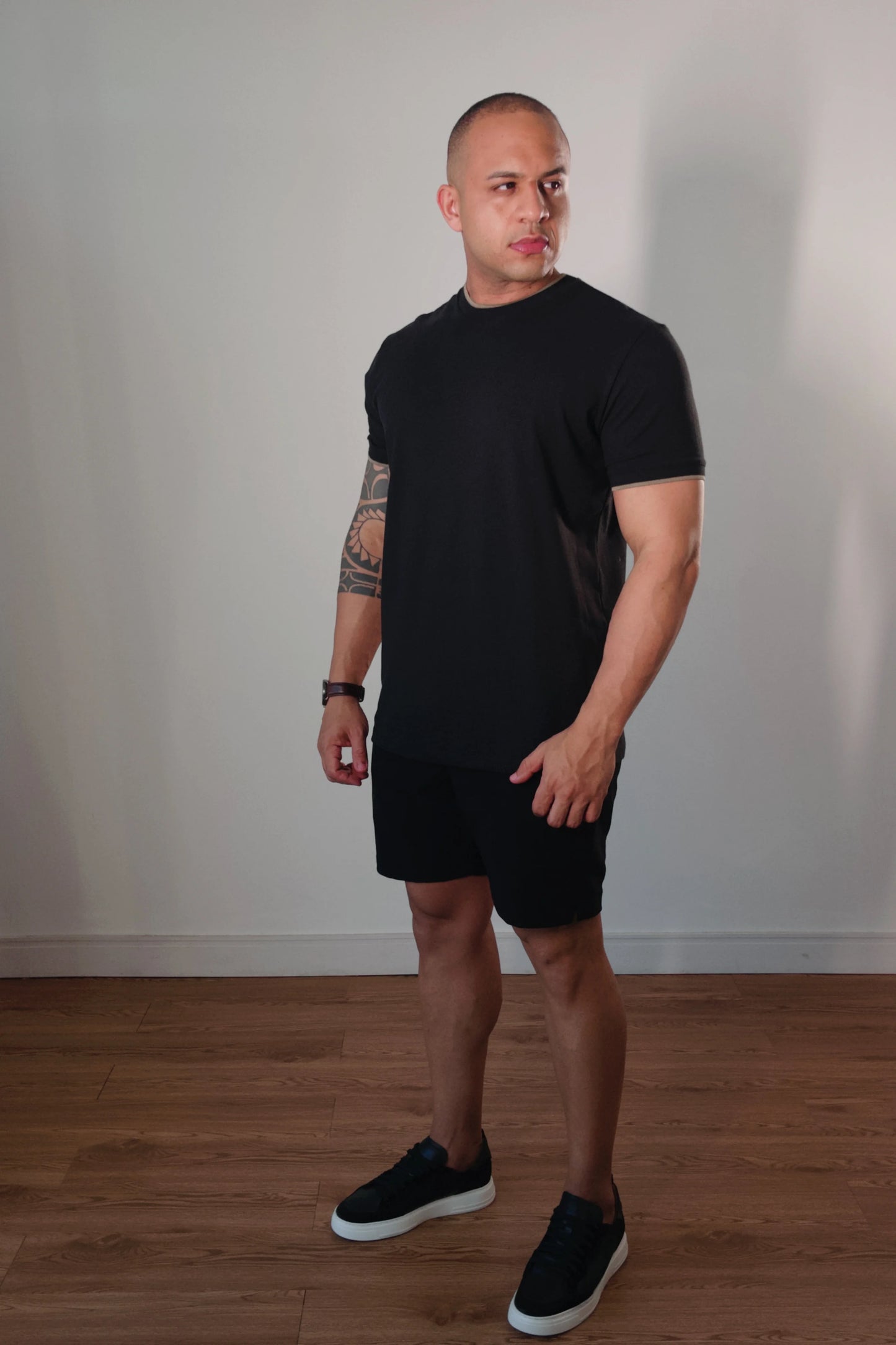 Camiseta Preta/Khaki Piquê Premium D’Grife