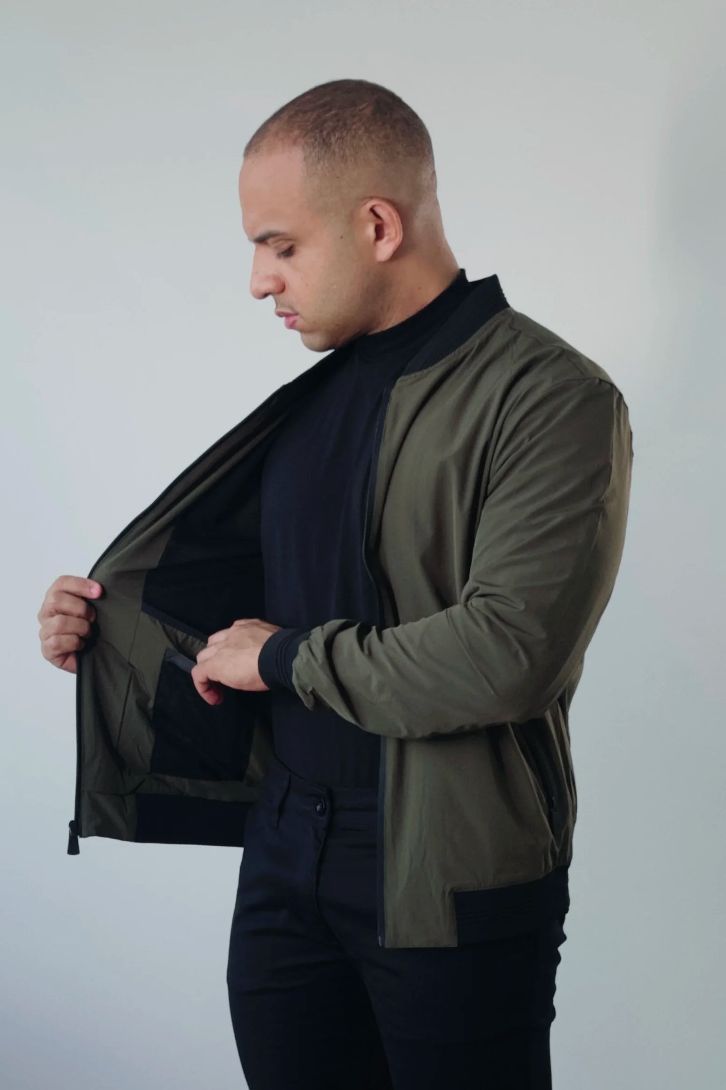 Jaqueta Bomber Masculina Verde Militar Premium D’Grife