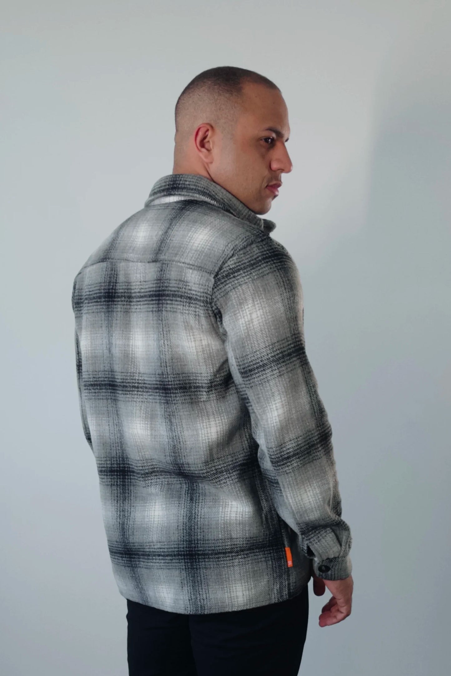 Jaqueta Overshirt Masculina Xadrez Cinza Premium D’Grife