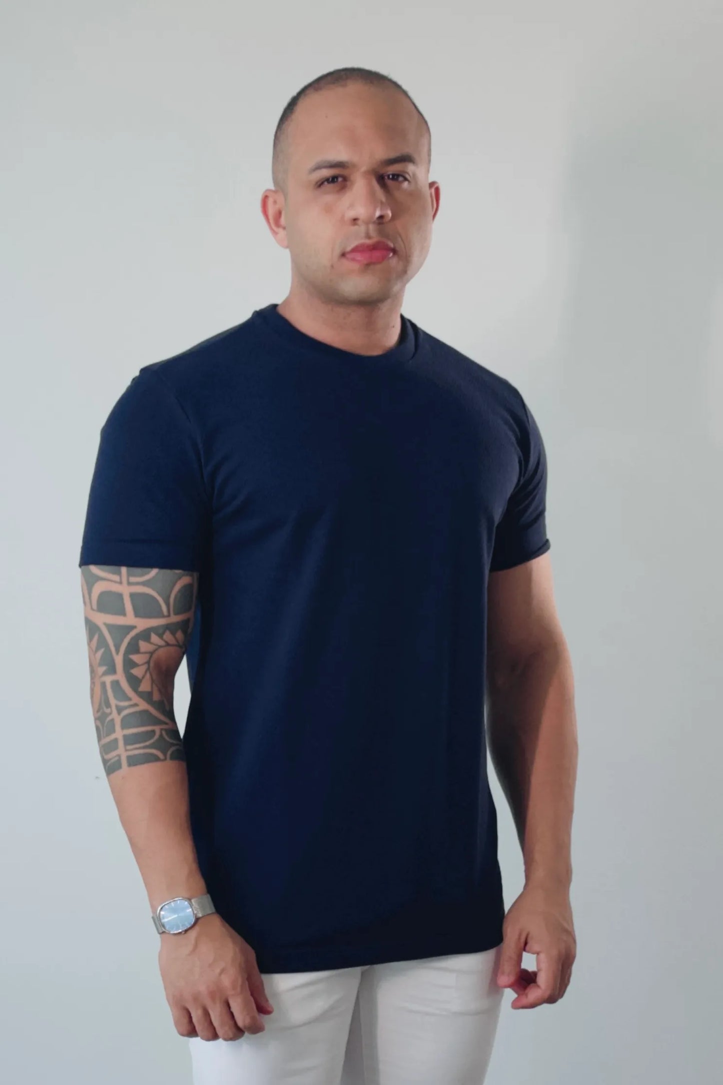 Camiseta Premium Masculina Tricô Mariner Azul Marinho