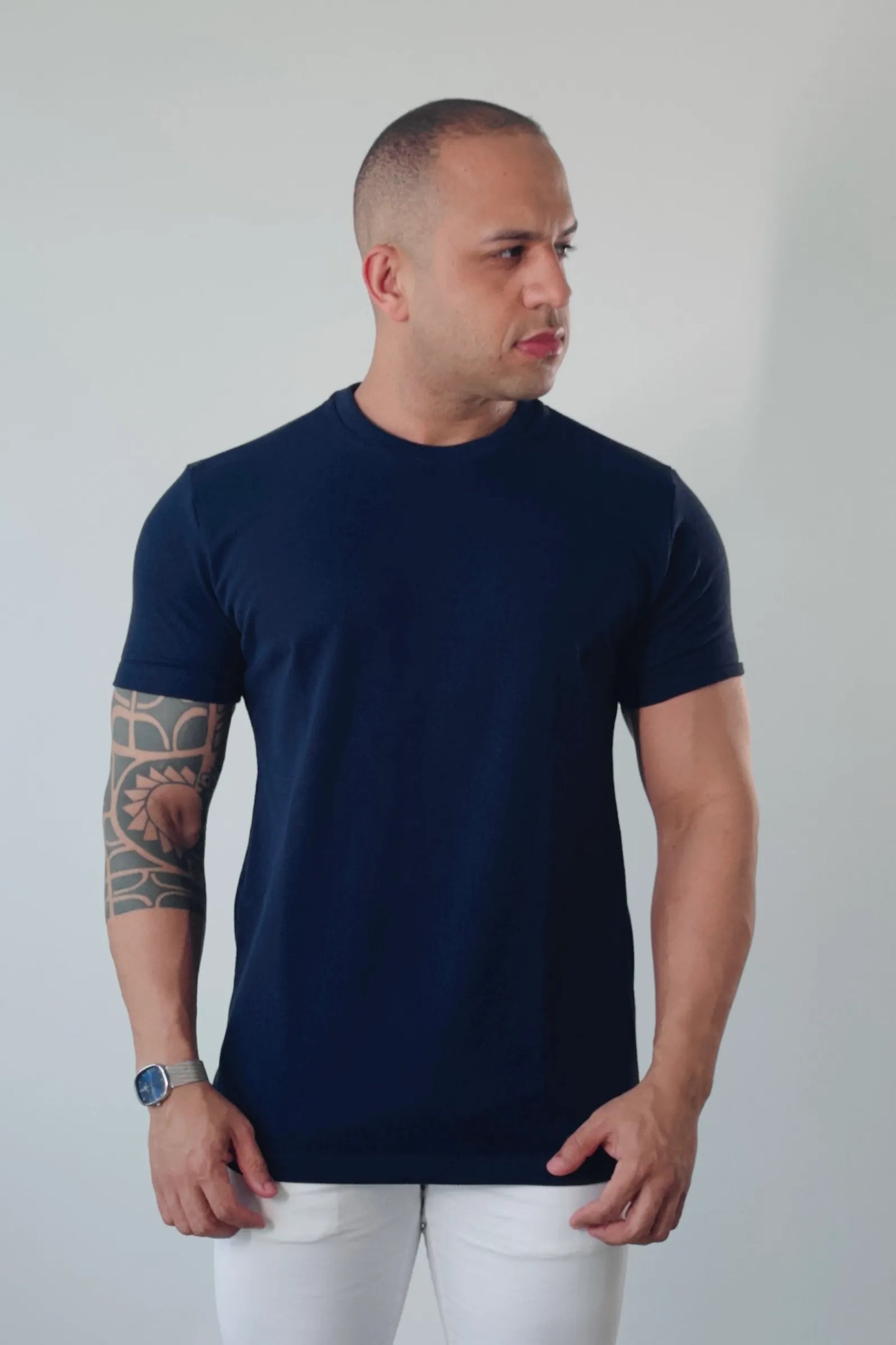 Camiseta Premium Masculina Tricô Mariner Azul Marinho