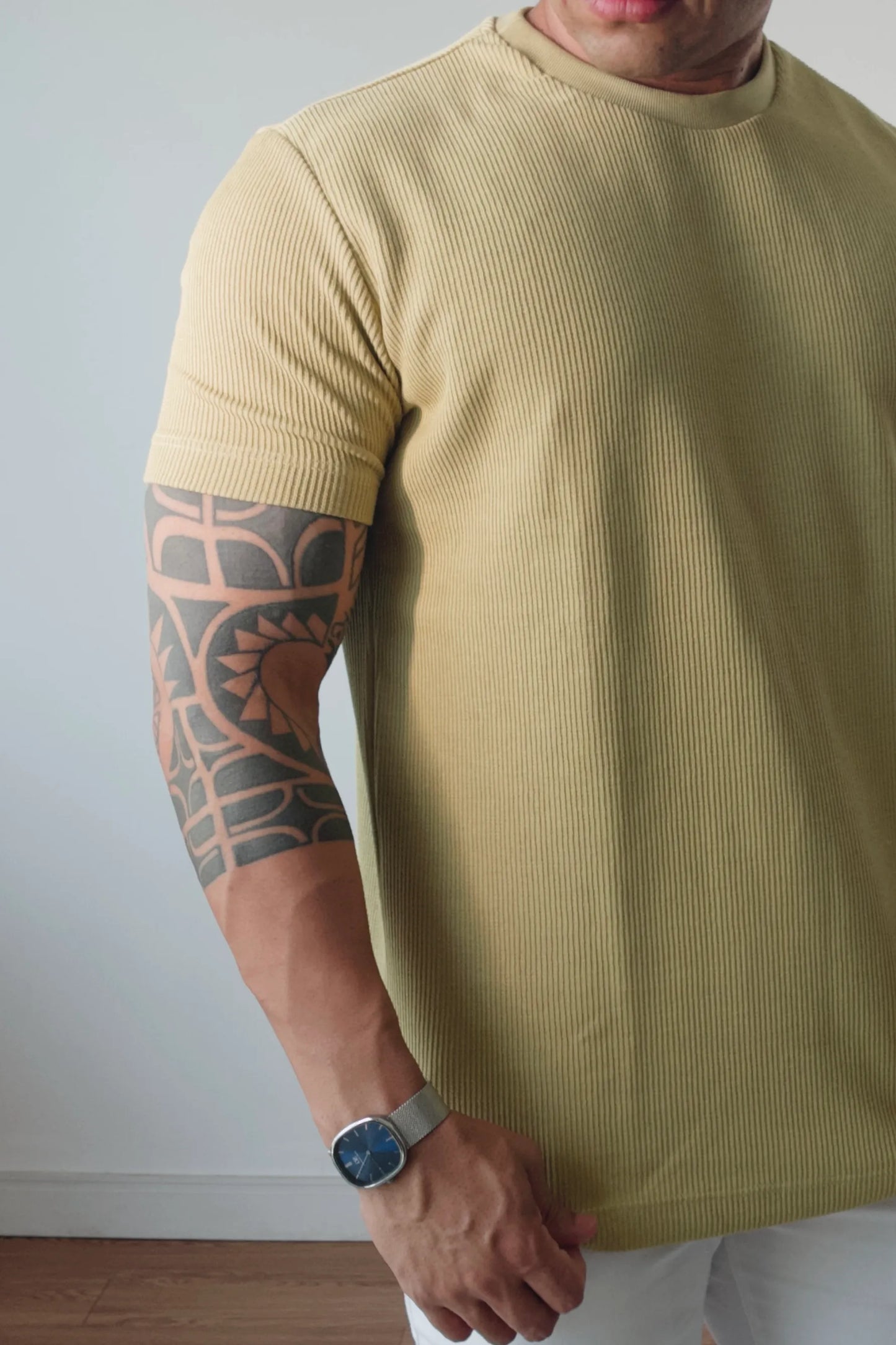 Camiseta Masculina Premium Tricot Canelado Ocre D’Grife