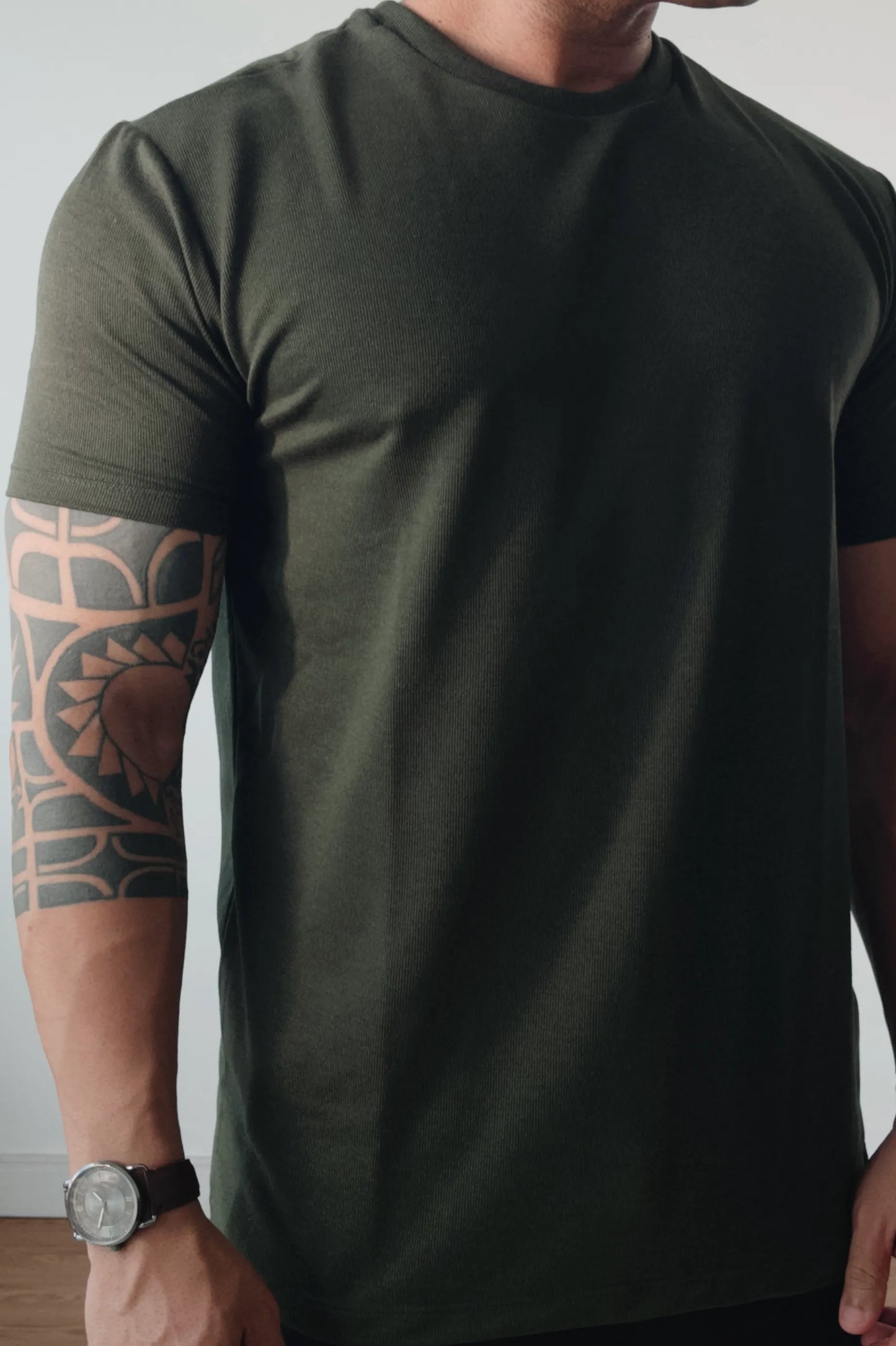 Camiseta Premium Masculina Soft Melange Verde Militar