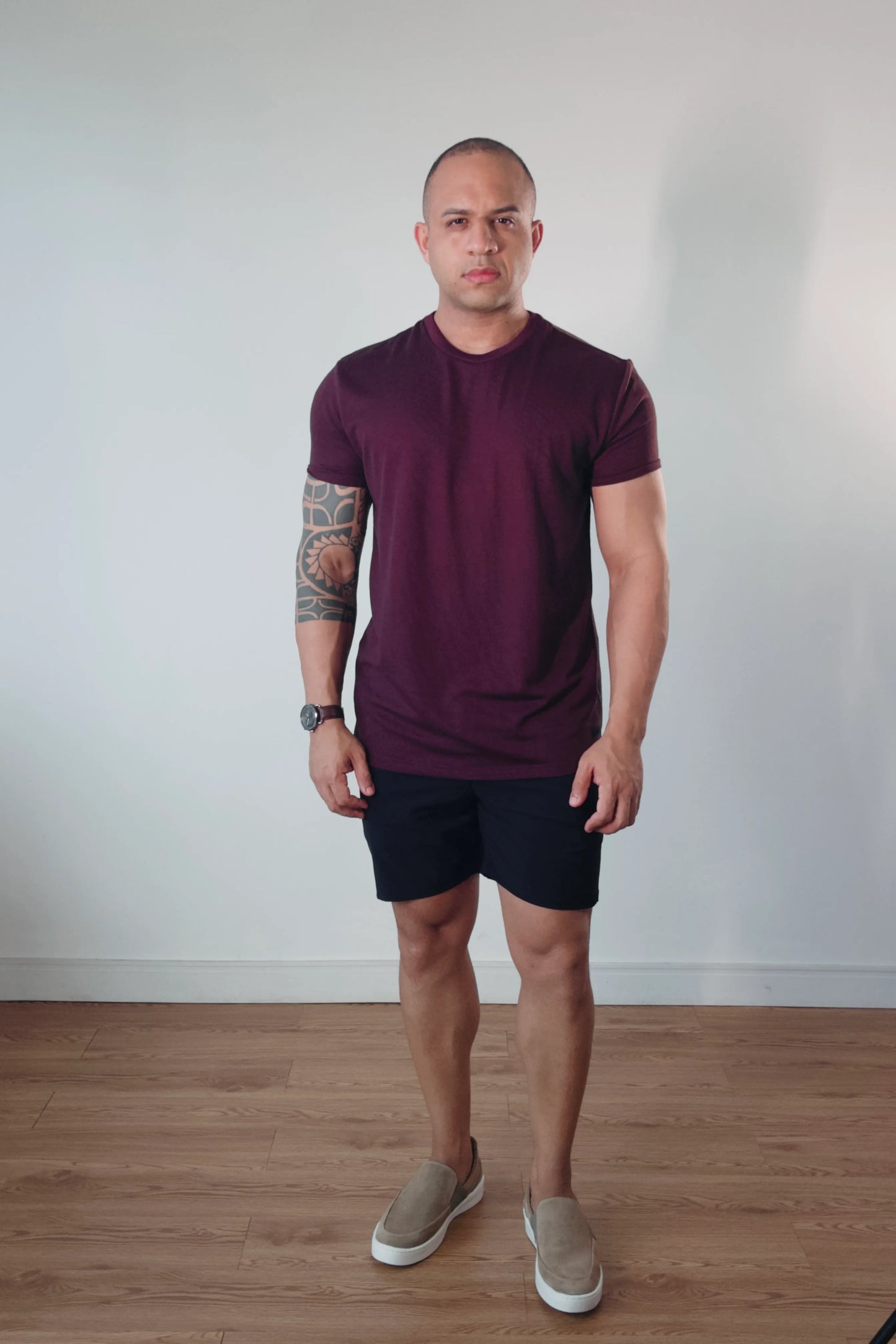 Camiseta Premium Masculina Soft Melange Vinho Bordô