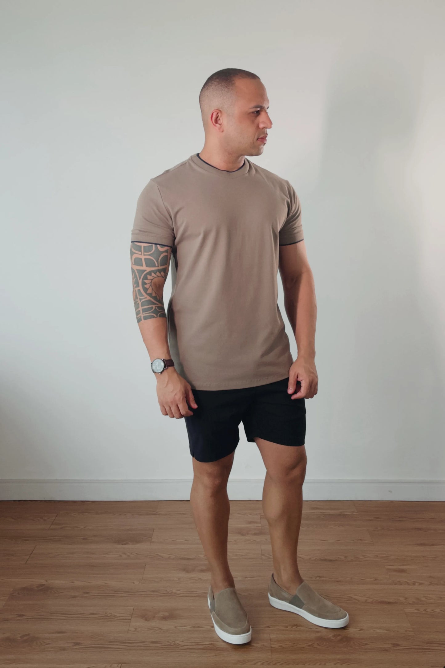 Camiseta Khaki/Marinho Piquê Premium D’Grife
