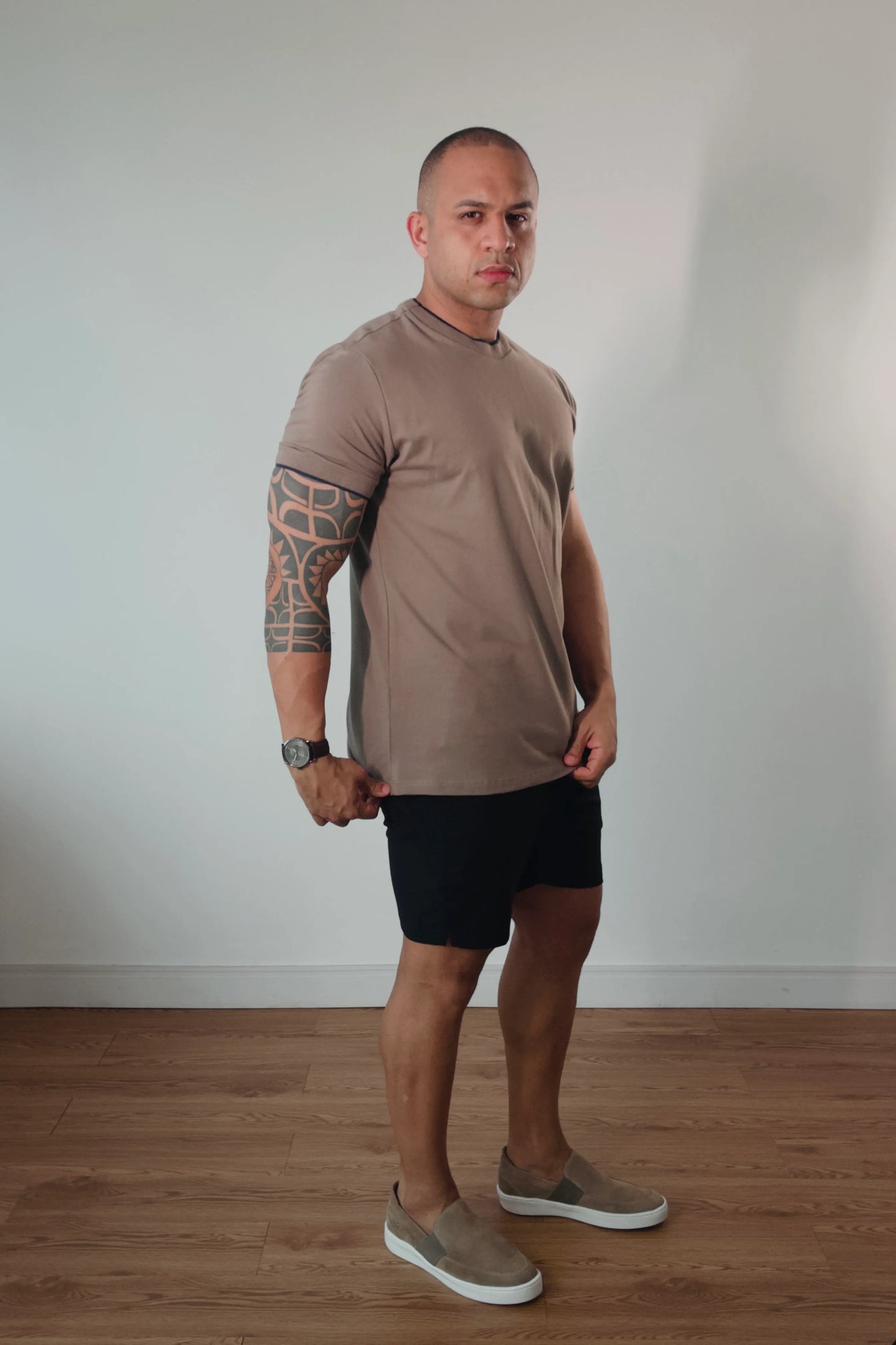 Camiseta Khaki/Marinho Piquê Premium D’Grife