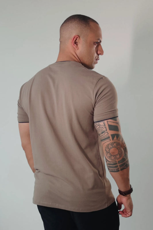 Camiseta Khaki/Marinho Piquê Premium D’Grife
