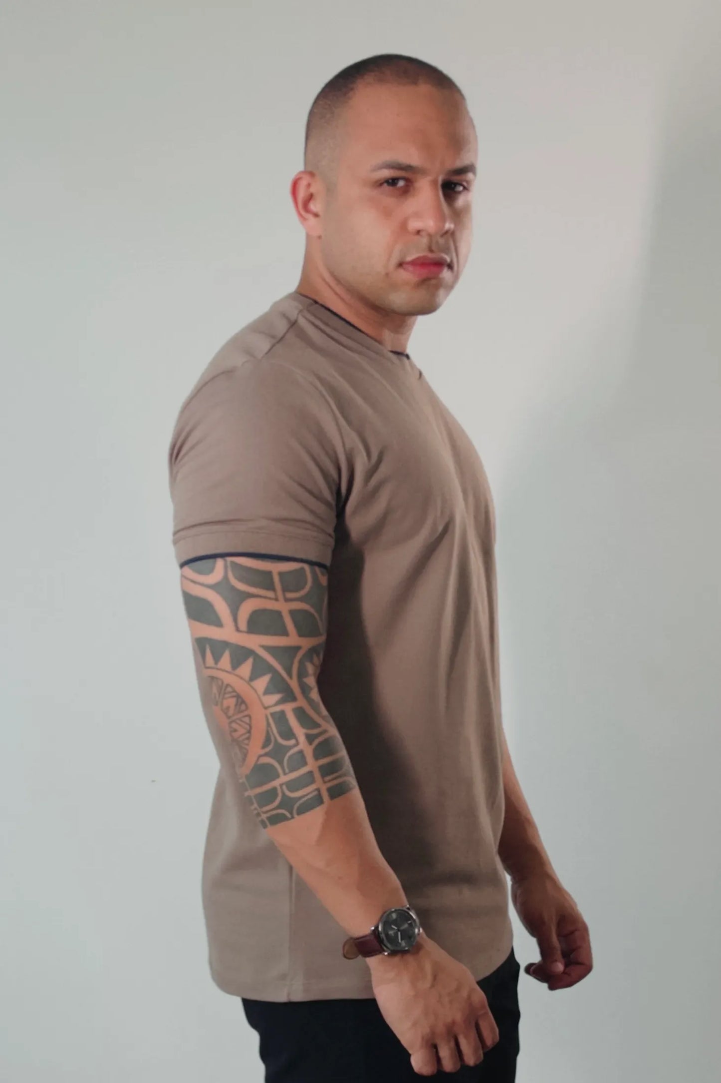 Camiseta Khaki/Marinho Piquê Premium D’Grife