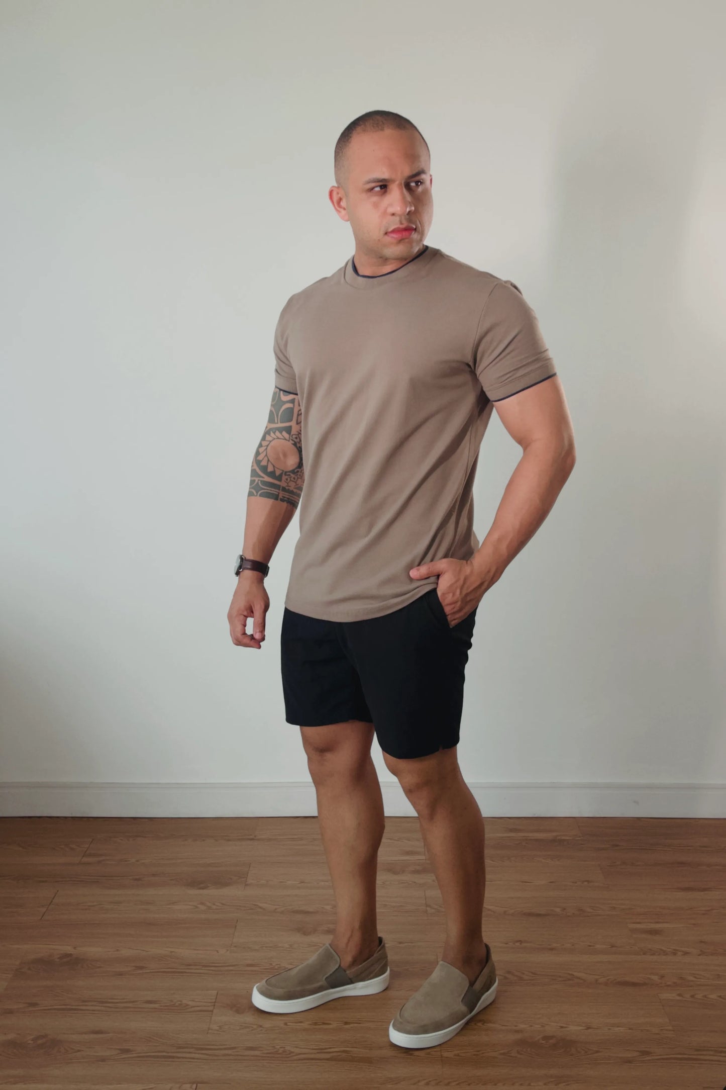 Camiseta Khaki/Marinho Piquê Premium D’Grife